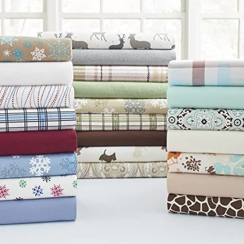 Pointehaven Heavy Weight Flannel Sheet Set Queen Snow Flakes | Warm & Cozy 100% Cotton (70-120 chars) thumbnail 3