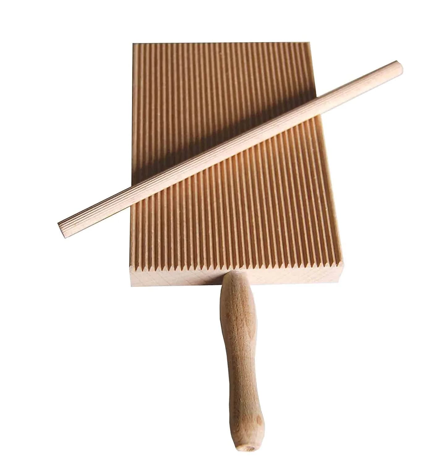 Eppicotispai Garganelli and Gnocchi Stripper Board | Traditional Italian Pasta Tool — Brown