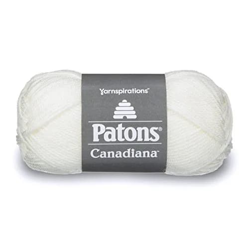 Patons Canadiana Yarn - Solids, Winter White | Super Soft Acrylic for Knitting & Crochet thumbnail 1