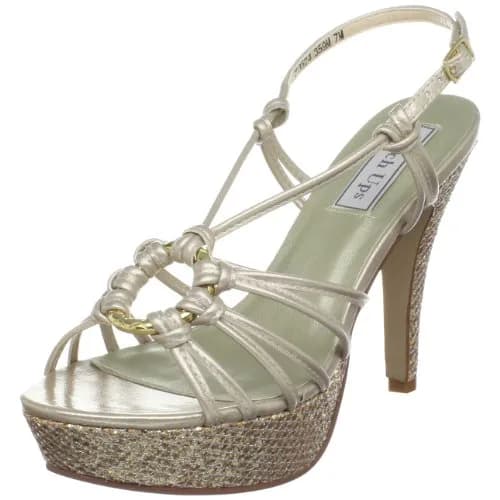 Touch Ups Cassidy Platform Sandal 7 M US | Glitter Champagne, Open Toe, 4.5-inch Heel thumbnail 1