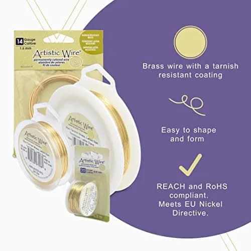 Artistic Wire 18 Gauge Tarnish Resistant Brass Craft Wire 52 ft | Vibrant, Durable Jewelry Wire for All Skill Levels thumbnail 5