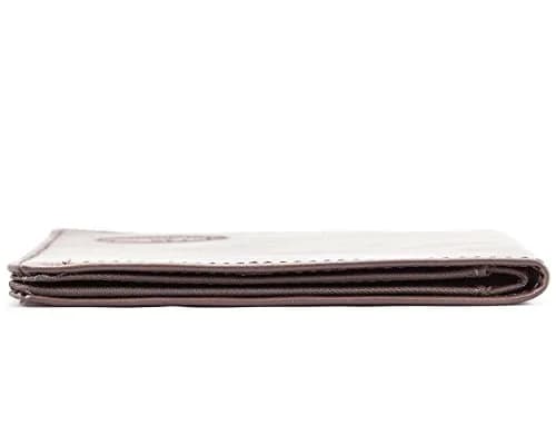 Big Skinny Men's Slimline Bi-Fold Wallet with Leather Exterior & Nylon Interior, Holds 25 Cards, Brown thumbnail 4