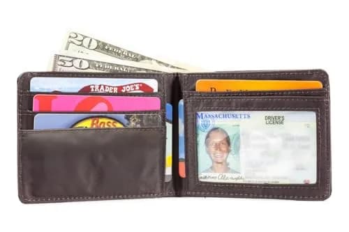 Big Skinny Men's Slimline Bi-Fold Wallet with Leather Exterior & Nylon Interior, Holds 25 Cards, Brown thumbnail 5