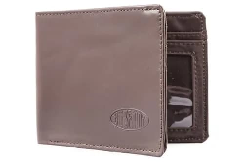 Big Skinny Men's Slimline Bi-Fold Wallet with Leather Exterior & Nylon Interior, Holds 25 Cards, Brown thumbnail 1