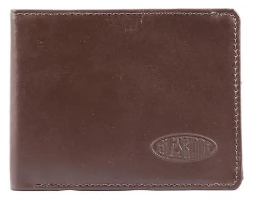 Big Skinny Men's Slimline Bi-Fold Wallet with Leather Exterior & Nylon Interior, Holds 25 Cards, Brown thumbnail 2