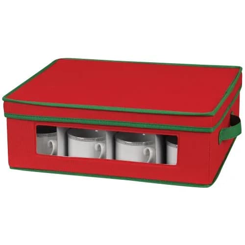 Household Essentials Holiday China Cup Storage Box 12 Cups | 35.5cm (13.9in) x 32.3cm (12.7in) x 14cm (5.5in) thumbnail 5