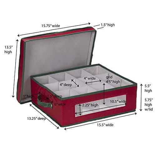 Household Essentials Holiday China Cup Storage Box 12 Cups | 35.5cm (13.9in) x 32.3cm (12.7in) x 14cm (5.5in) thumbnail 6