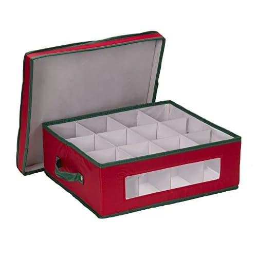 Household Essentials Holiday China Cup Storage Box 12 Cups | 35.5cm (13.9in) x 32.3cm (12.7in) x 14cm (5.5in) thumbnail 1