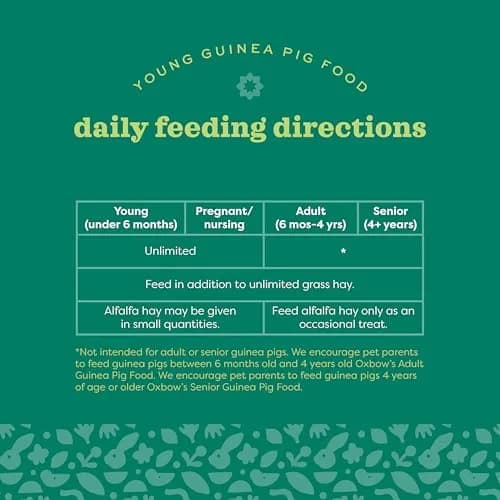 Oxbow Essentials Young Guinea Pig Food, High Fiber Alfalfa Pellets 2.27 kg (5 lb) | Supports Growth & Digestion thumbnail 6