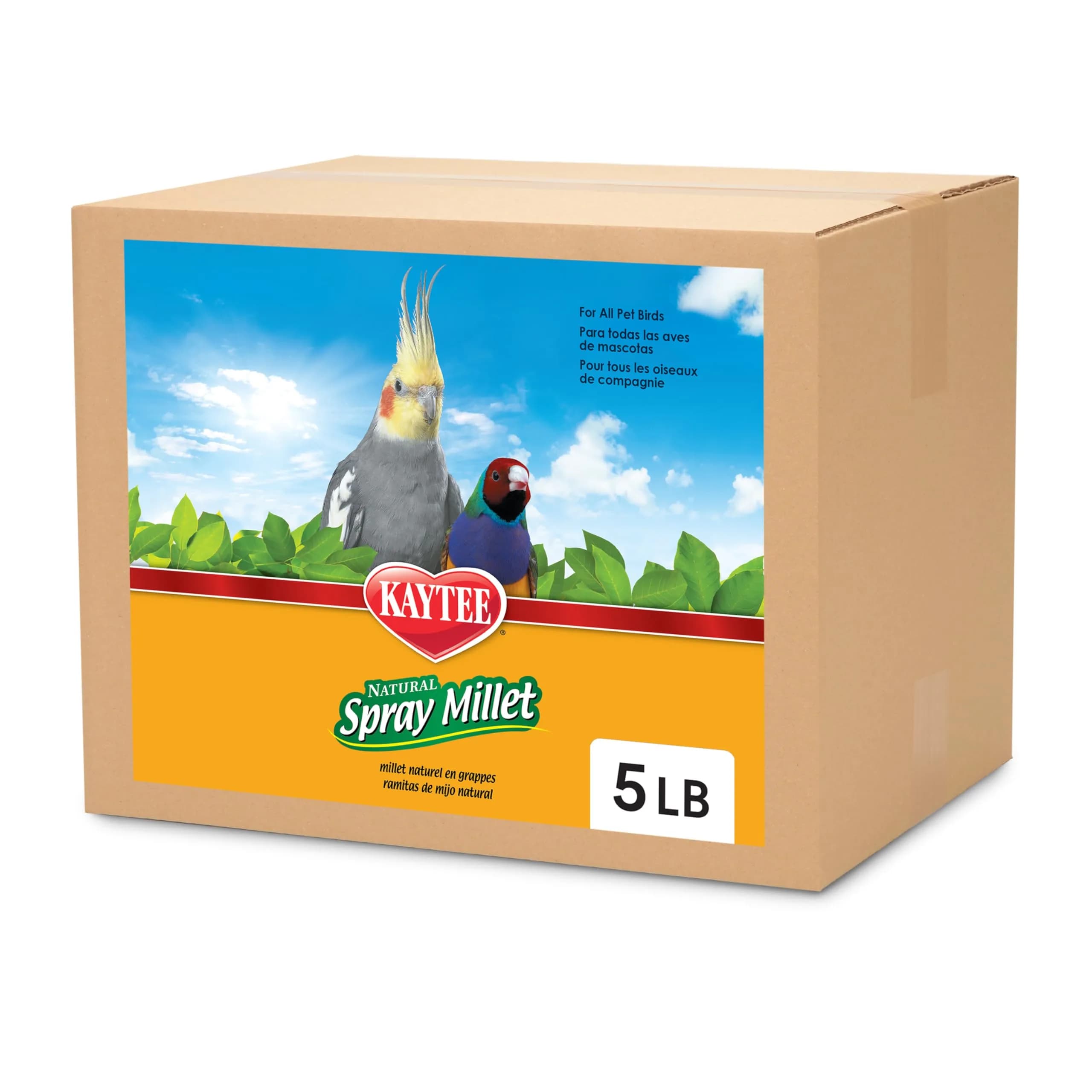 Kaytee Spray Millet 125 Count (5 lb) | Natural Bird Treat for Weaning and Playtime - main product image