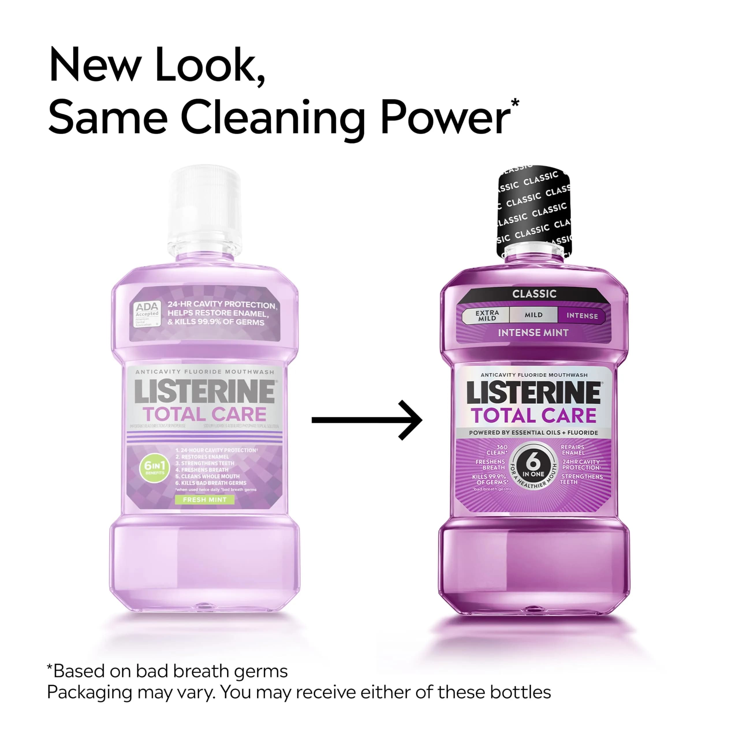 Listerine Total Care Intense Anticavity Mouthwash 1 L (33.8 oz) | 6 Benefits in 1 Oral Rinse, Kills Bad Breath Germs, Prevents Cavities - view 2