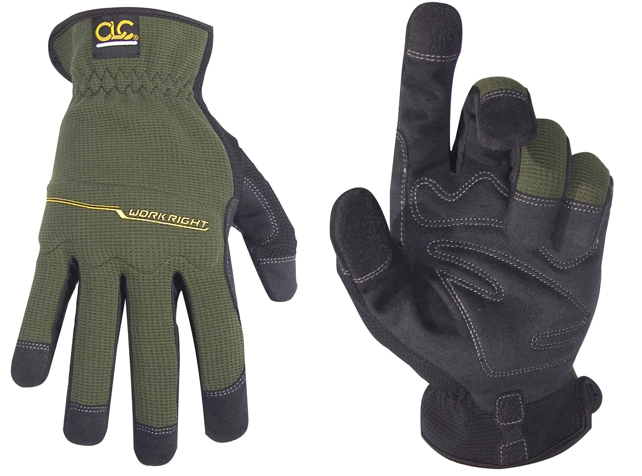 Custom Leathercraft Workright Open Cuff Flex Grip Work Gloves Large | Durable, Flexible & Comfortable — Assorted