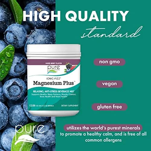 Pure Essence Labs Ionic Fizz Magnesium Plus | Anti-Stress Magnesium Powder (Mixed Berry, 12.06 Oz) thumbnail 4