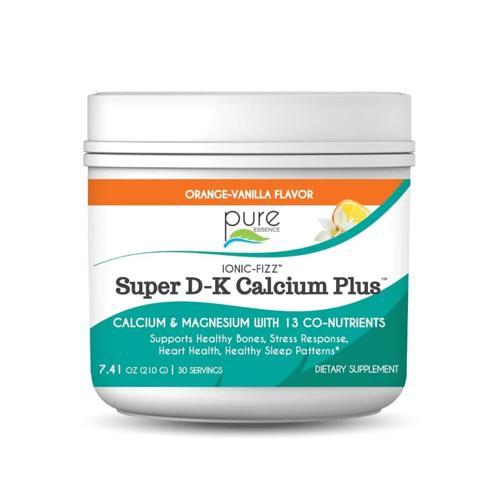 Pure Essence Ionic Super D-K Calcium Plus 7.41oz | Supports Strong Bones & Stress Relief - main product image