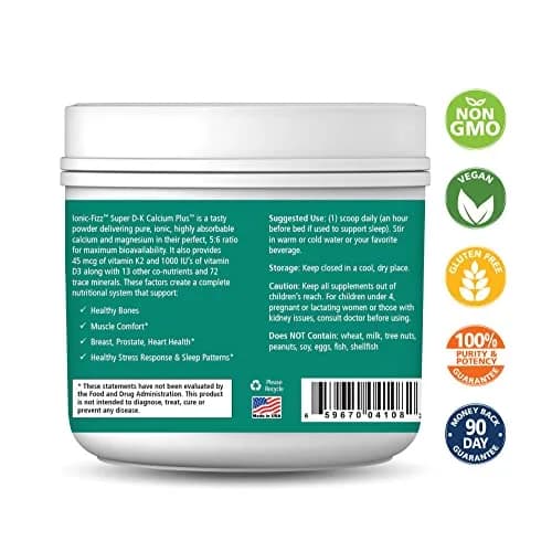 Pure Essence Ionic Super D-K Calcium Plus 7.41oz | Supports Strong Bones & Stress Relief thumbnail 2