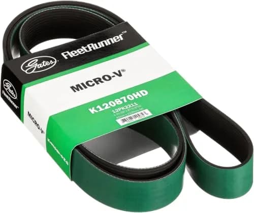 Gates K120870HD FleetRunner Heavy-Duty Micro-V Serpentine Drive Belt | Heavy-Duty Flexibility & Durability thumbnail 1