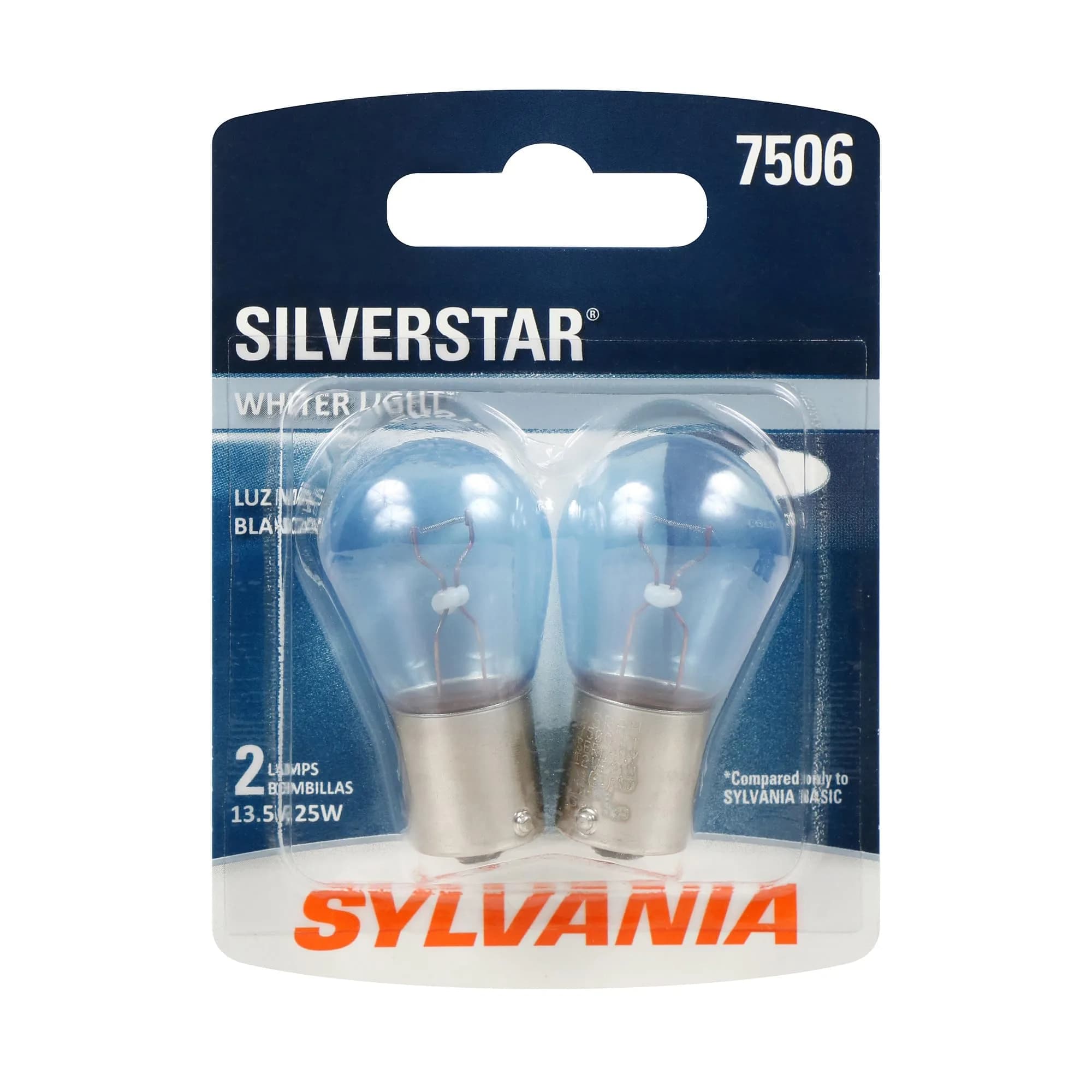 SYLVANIA SilverStar Mini Bulb 7443 | Whiter Light, Long-Lasting, 12V 24.98W — White