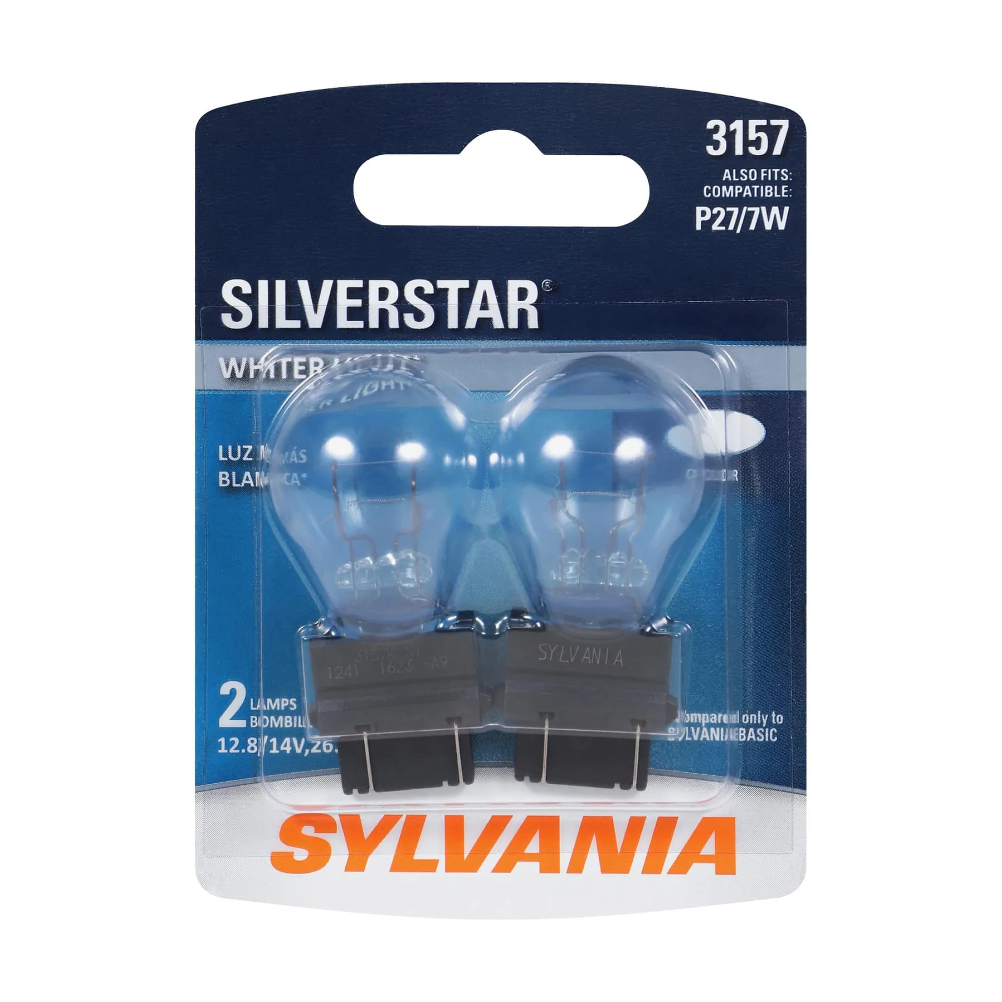 SYLVANIA SilverStar Mini Bulb 7443 | Whiter Light, Long-Lasting, 12V 24.98W — White / 3 inches by 4 inches