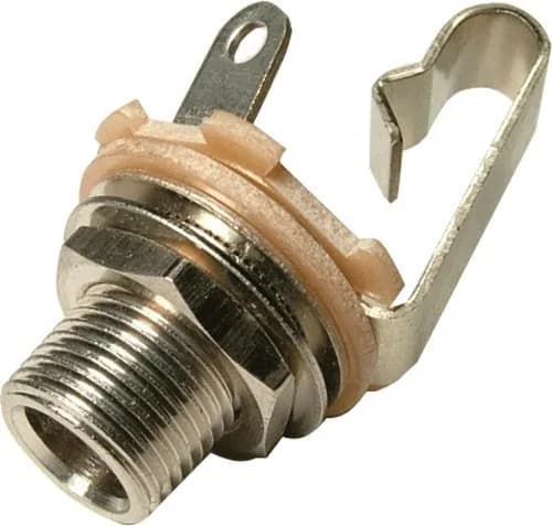 Switchcraft 1/4" Mono 2-Conductor Input Jack, Open Circuit, Long Bushing (Type L11) | Standard Mono Guitar Input Jack thumbnail 1