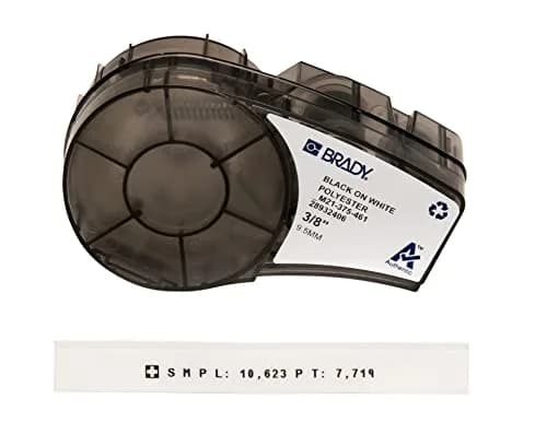 Brady M21-375-461 Extreme-Temp Resistant Label 9.5mm (0.375") W x 6.4m (21' L) | Thermal Transfer Label for Lab, Equipment, Asset Tracking thumbnail 1