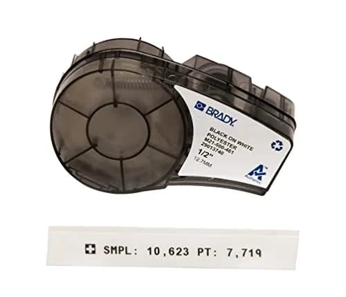 Brady Extreme-Temp Resistant Label M21-500-461 1.27cm (0.5") x 6.4m (21') Black on White | Lab & Equipment Tracking thumbnail 1