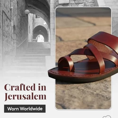 Holy Land Market Biblical Jesus Leather Sandals, Jerusalem, Shepherd Field II | Handmade in Jerusalem, Support & Modesty (120 chars) thumbnail 6
