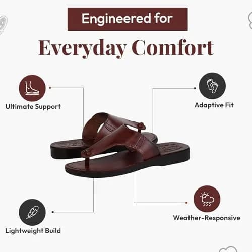 Holy Land Market Jerusalem Style IV Leather Biblical Sandals 14-14.5 Women / 11-11.5 Men | Classic Jerusalem Design thumbnail 4