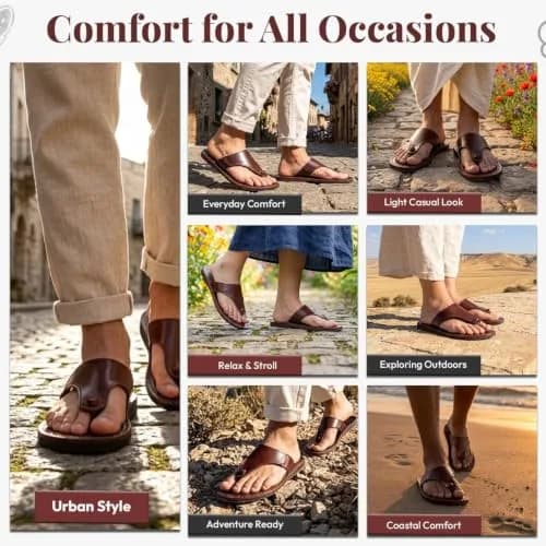 Holy Land Market Jerusalem Style IV Leather Biblical Sandals 14-14.5 Women / 11-11.5 Men | Classic Jerusalem Design thumbnail 7