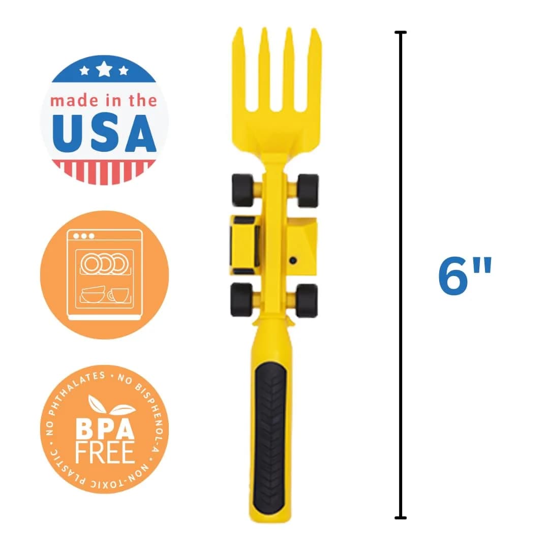 Constructive Eating Construction Plate and Utensils Set - 4-Piece Toddler Dinnerware - view 5