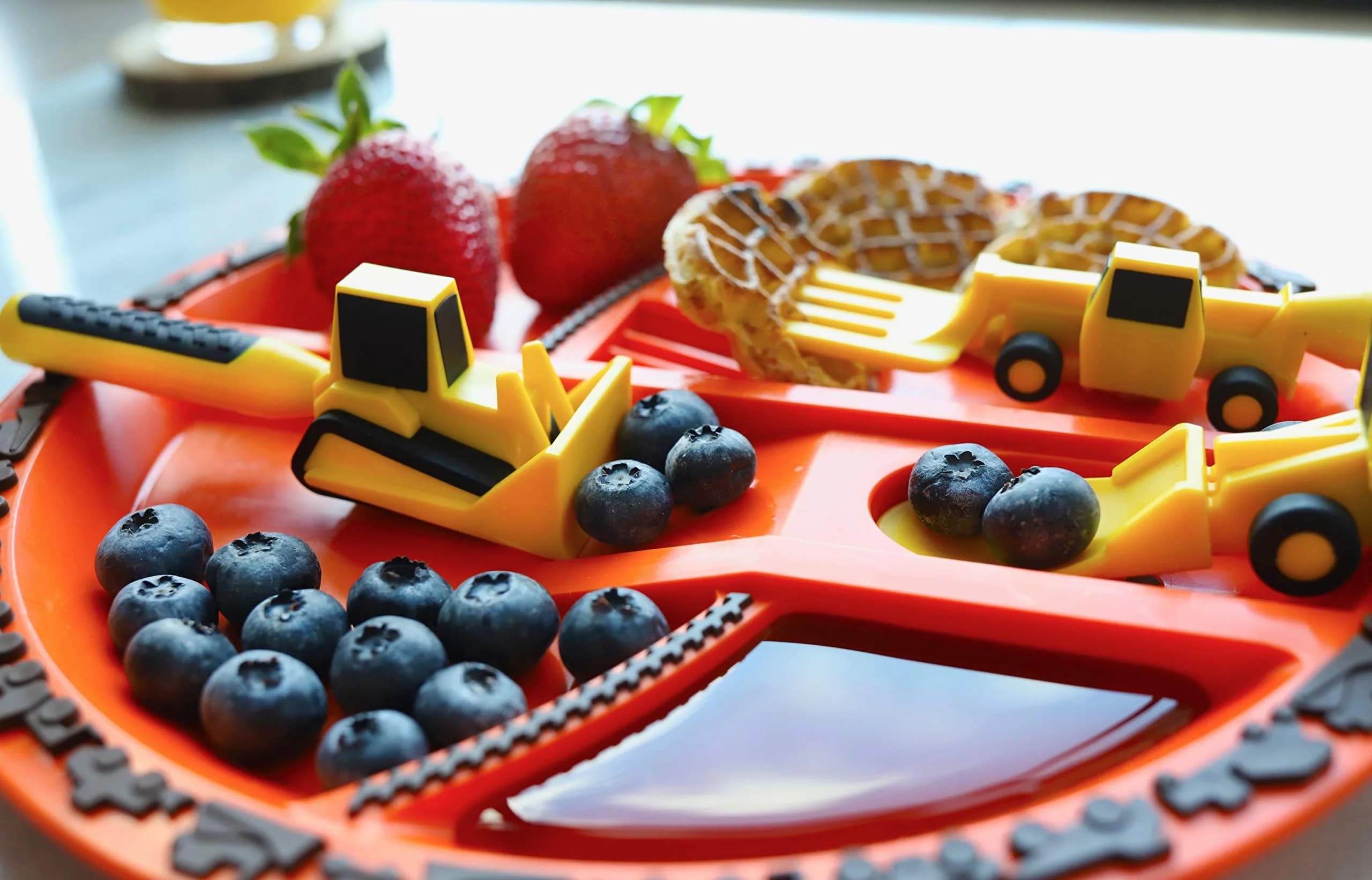 Constructive Eating Construction Plate and Utensils Set - 4-Piece Toddler Dinnerware - view 9