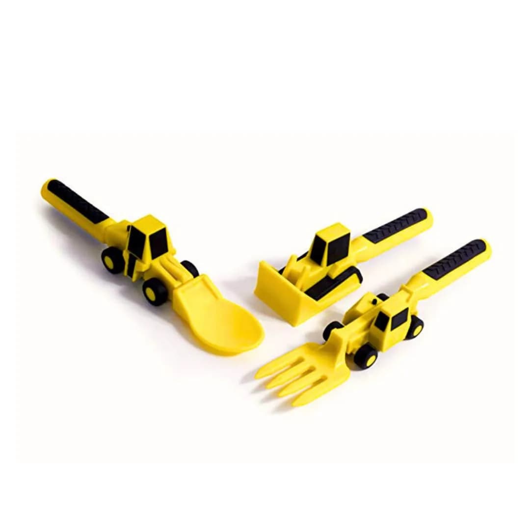 Constructive Eating Construction Plate and Utensils Set - 4-Piece Toddler Dinnerware - view 4