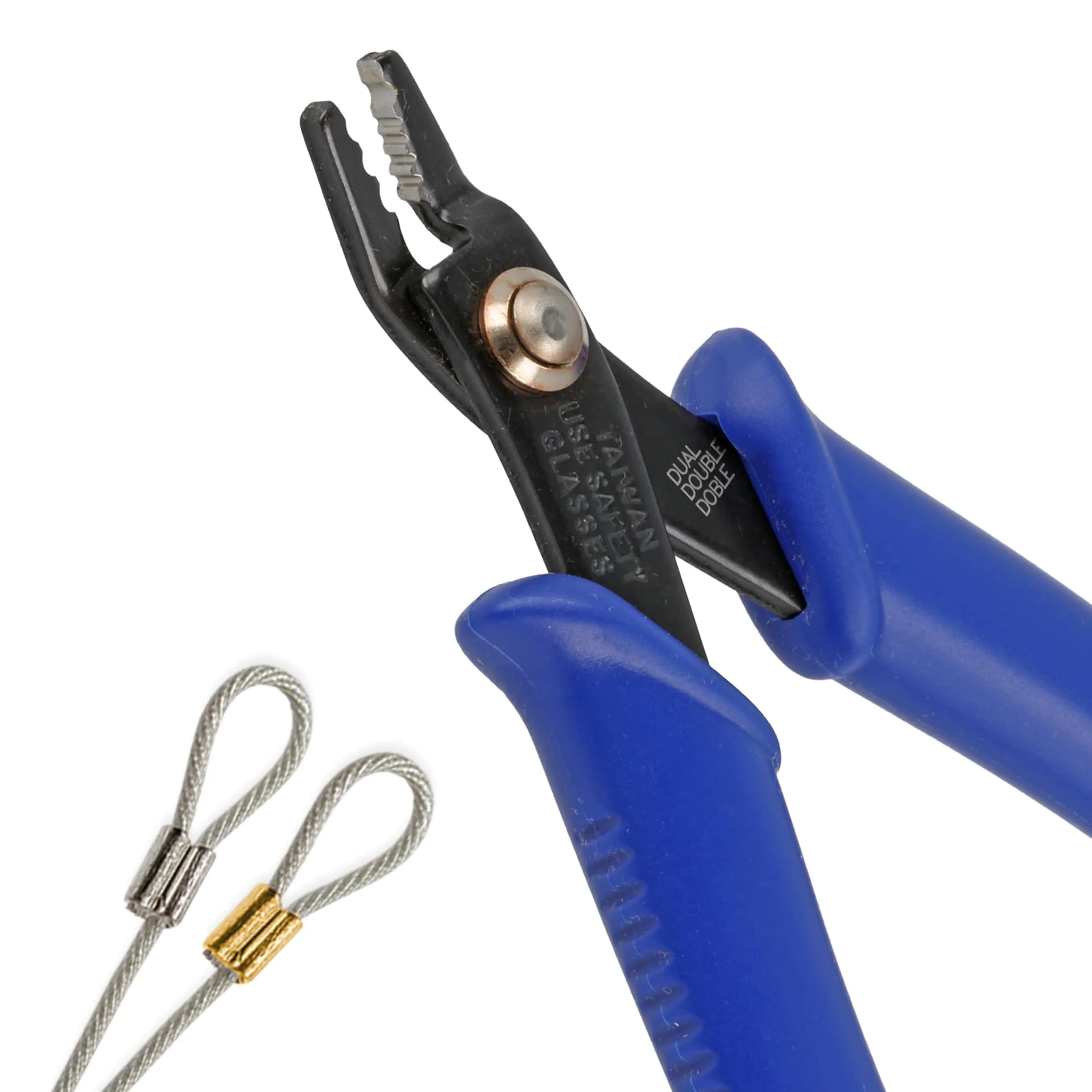 The Beadsmith Double Notch Crimper - 5” (127mm) Jewelry Tool for Perfect Crimps, Comfortable Handles