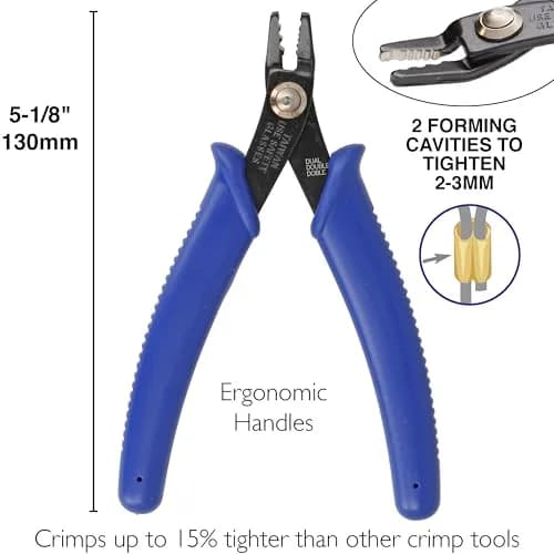 The Beadsmith Double Notch Crimper - 5” (127mm) Jewelry Tool for Perfect Crimps, Comfortable Handles thumbnail 5