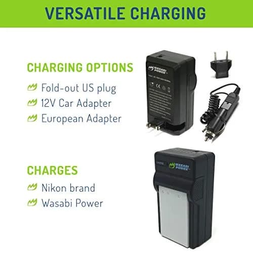 Wasabi Power Battery (2-Pack) & Charger for Nikon EN-EL5 | Compatible with Nikon Coolpix 3700, 4200, 5200, 5900, P3, P4, P80, P90, P100, P500, P510, P520, P530, P5000, P5100, P6000, S10 thumbnail 6