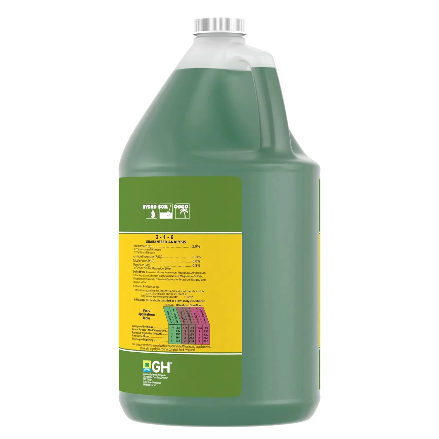 General Hydroponics FloraGro Liquid Nutrient Fertilizer 1 Gallon (3.78 L) | Stimulates Vegetative Growth - view 4