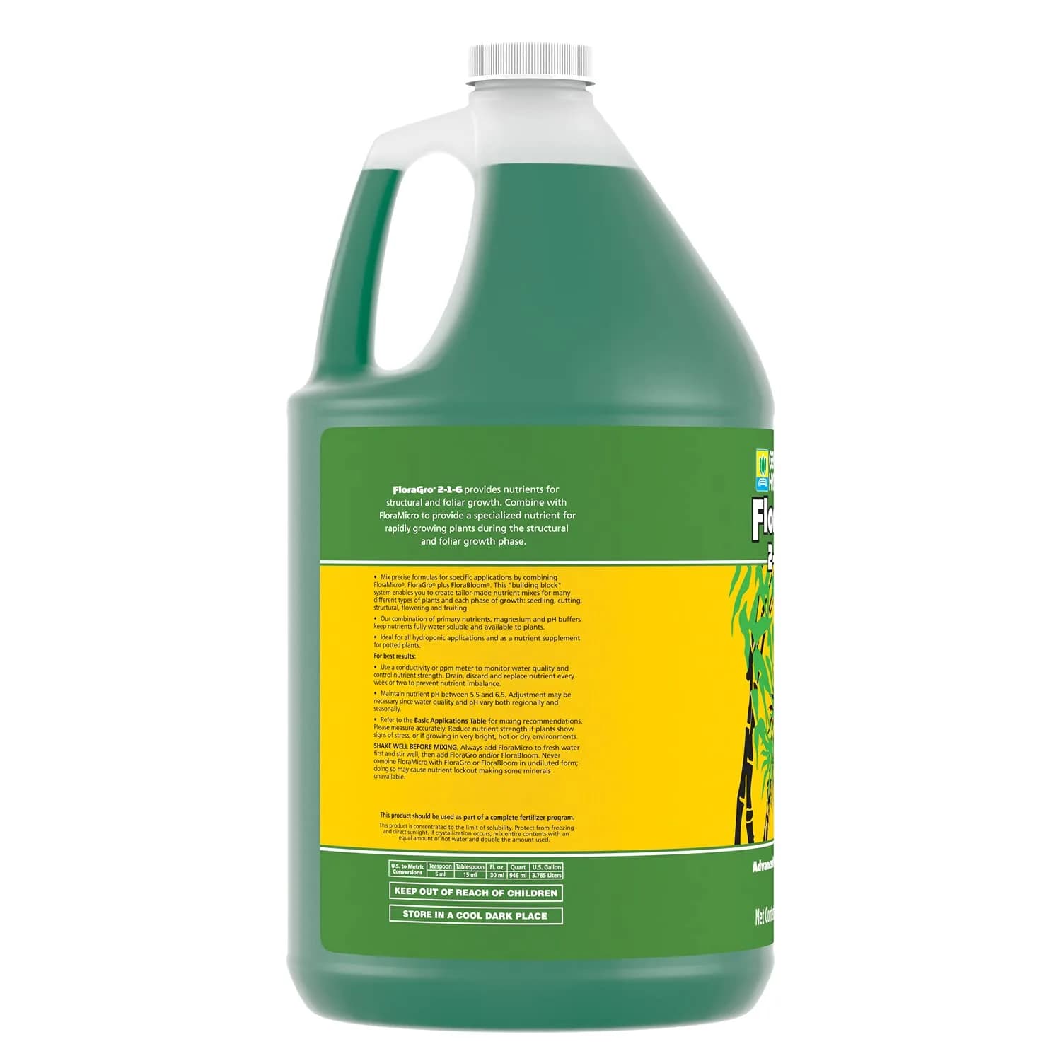 General Hydroponics FloraGro Liquid Nutrient Fertilizer 1 Gallon (3.78 L) | Stimulates Vegetative Growth - view 7