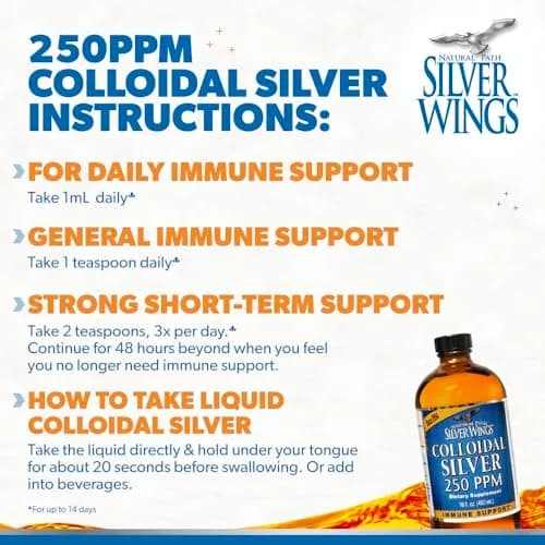 Natural Path Silver Wings Colloidal Silver Liquid 250ppm (7394ml) | Enhanced Immune Support thumbnail 4