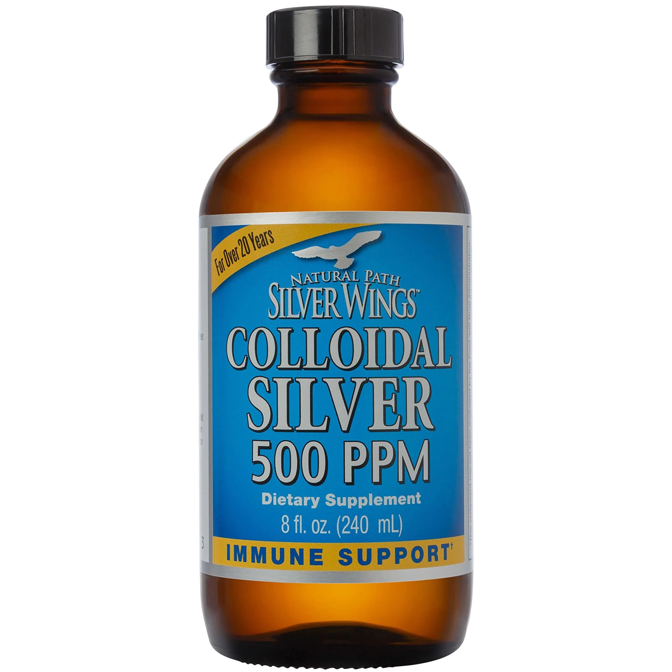 Natural Path Silver Wings Colloidal Silver 500 PPM (236ml / 8 Fl Oz) | High Potency Immune Support - main product image