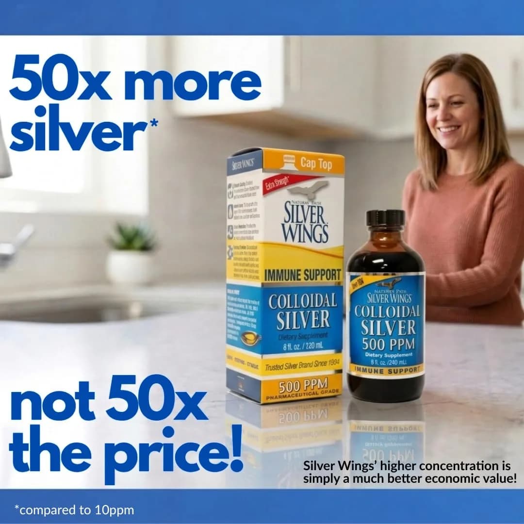 Natural Path Silver Wings Colloidal Silver 500 PPM (236ml / 8 Fl Oz) | High Potency Immune Support - view 3