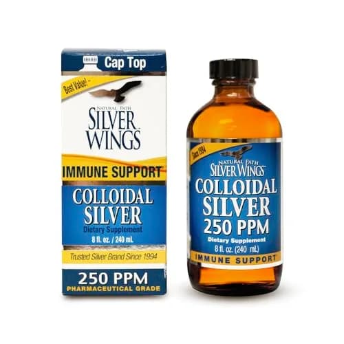 Natural Path Silver Wings Colloidal Silver Liquid - 250ppm (1250mcg) - 8 fl oz | Immune Support with Micro-Size Silver Particles thumbnail 1