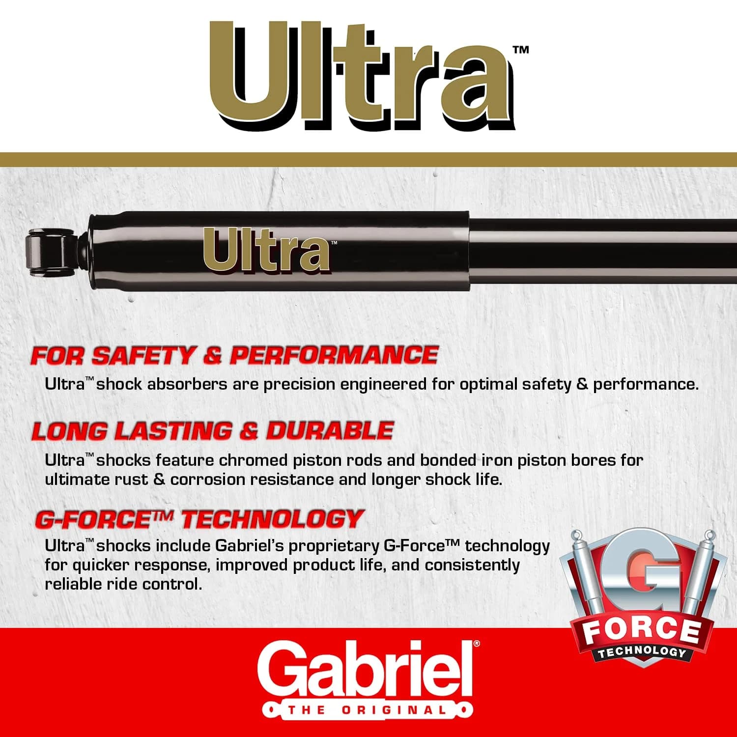 Gabriel G51783 Ultra Rear Shock Absorbers for 07-11 Toyota Yaris | 24.41 in (62.00 cm) Extended Length - view 3