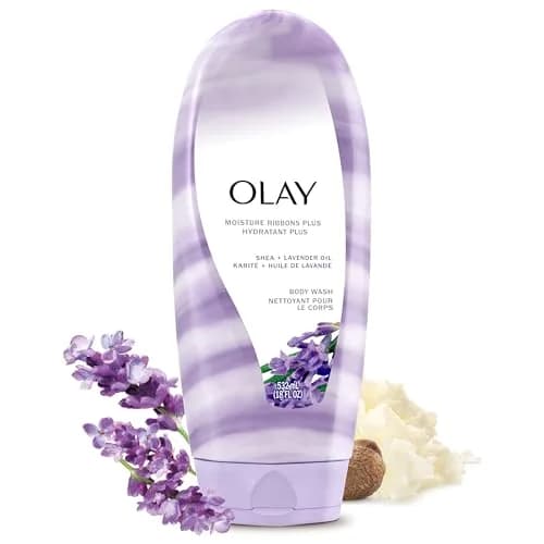 Olay Moisture Ribbons Plus Shea Butter & Lavender Oil Body Wash 532ml (18 fl Oz) | Deeply Conditioning for All Skin Types thumbnail 1