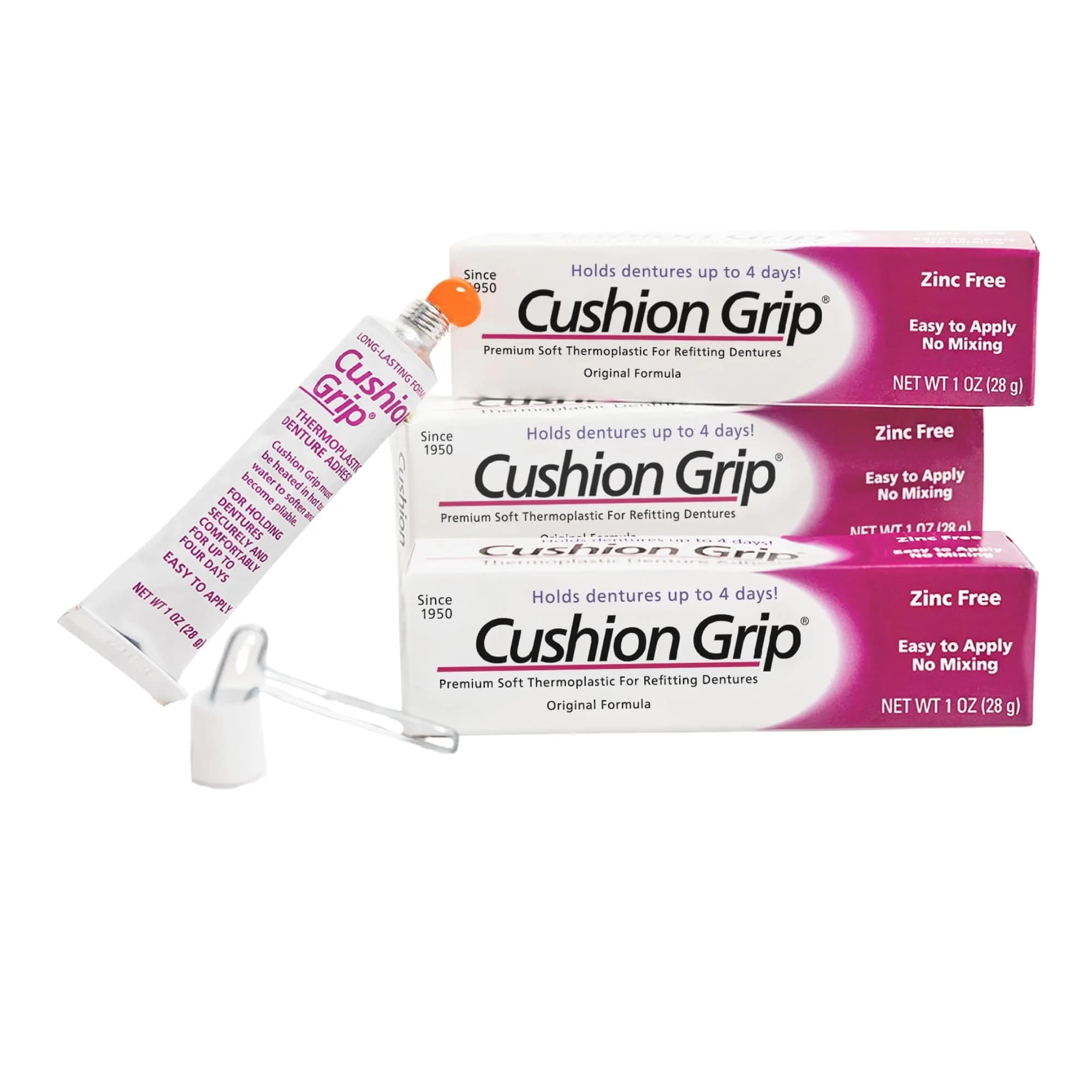 Cushion Grip Thermoplastic Denture Adhesive 3 oz (85g) | Refits & Tightens Dentures for 4-Day Hold - main product image