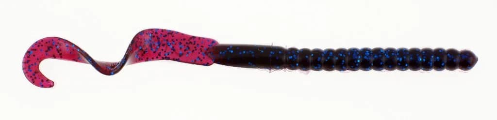 Berkley PowerBait Power Worm Fishing Bait, Blue Fleck, 7in | Irresistible Flavor, Classic Curly Tail Worm Profile