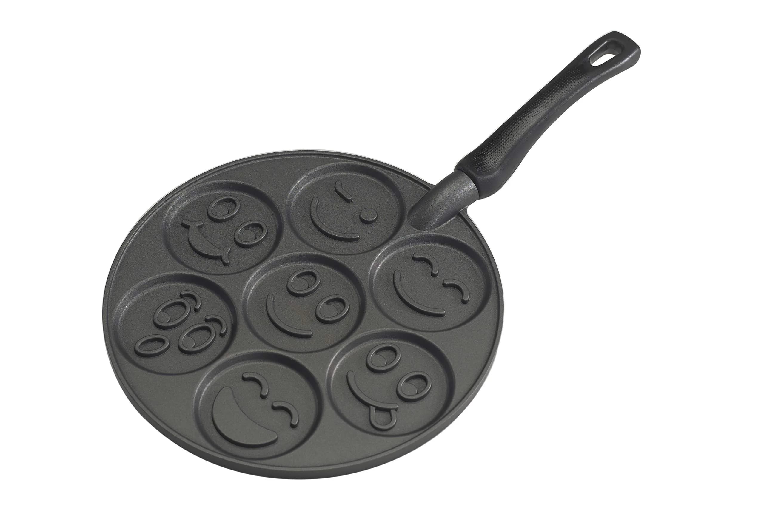 Nordic Ware Smiley Face Pancake Pan Silver, 10 1/2 inch diameter | Fun smiley faces for breakfast