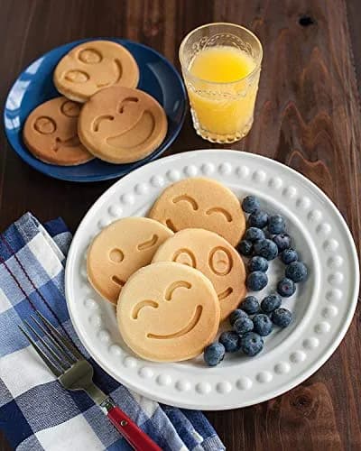Nordic Ware Smiley Face Pancake Pan Silver, 10 1/2 inch diameter | Fun smiley faces for breakfast thumbnail 4