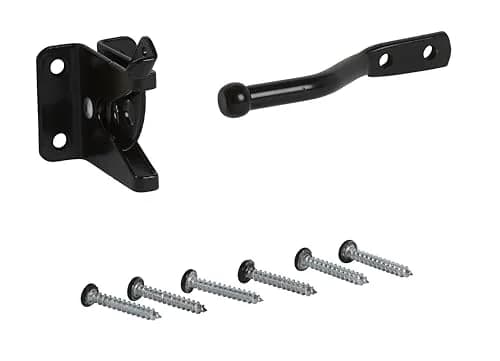 National Hardware Automatic Gate Latch, 4 in Strike, Black Steel | Self-Latching for Outswing Gates thumbnail 4