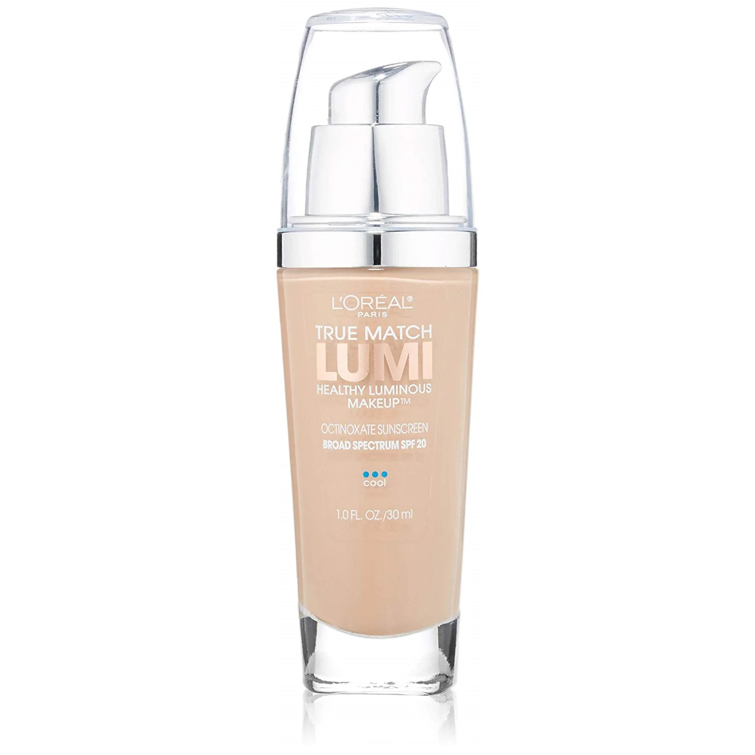 L'Oreal Paris True Match Lumi Healthy Luminous Makeup Creamy Natural 25ml (0.811 Fl Oz) Pack of 2 | Luminous Finish for All Skin Types