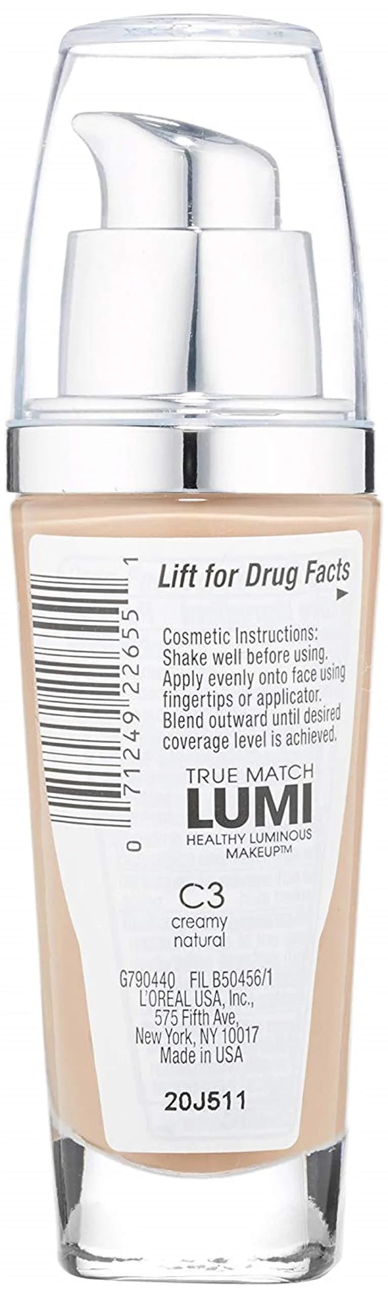 L'Oreal Paris True Match Lumi Healthy Luminous Makeup Creamy Natural 25ml (0.811 Fl Oz) Pack of 2 | Luminous Finish for All Skin Types - view 2