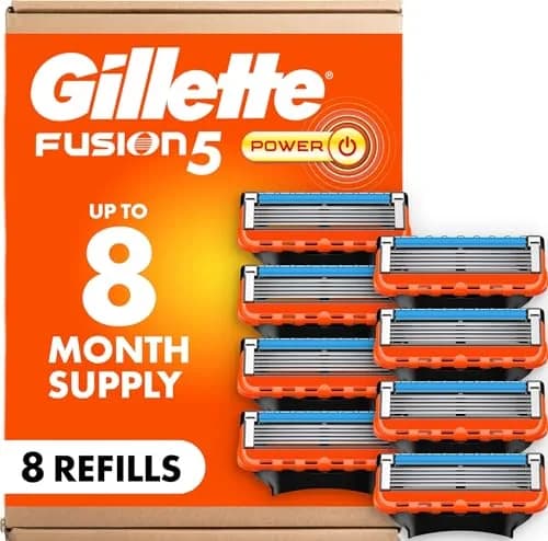 Gillette Fusion5 Power Razor Blade Refills for Men, 8 Count | 5-Blade Technology for Smooth Shaves thumbnail 1